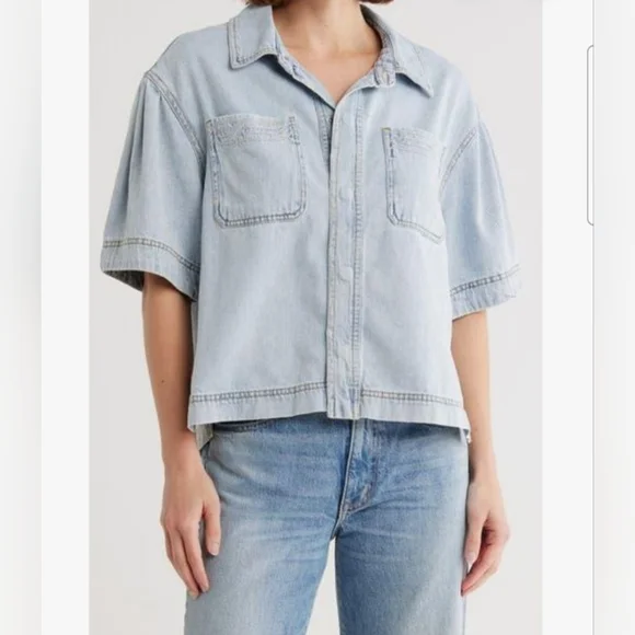 Habitual Soft Blue Denim Shirt - Picture 1 of 7